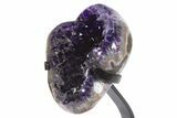 Deep Purple Amethyst Geode With Metal Stand - Uruguay #306933-3